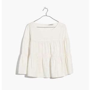 White Madewell Tiered Button-Back Top - Size L